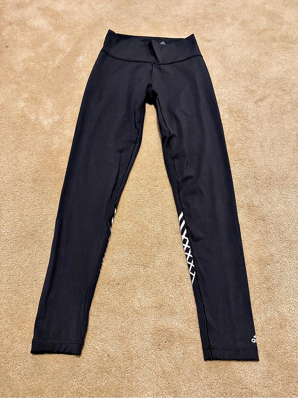 adidas Women's Black & White Athletic Leggings Size Medium